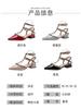Fashion Women's Summer High Heel Sandals Red Pointed Rivet Casual Shoes Fashion  Design Plus Size 41-43