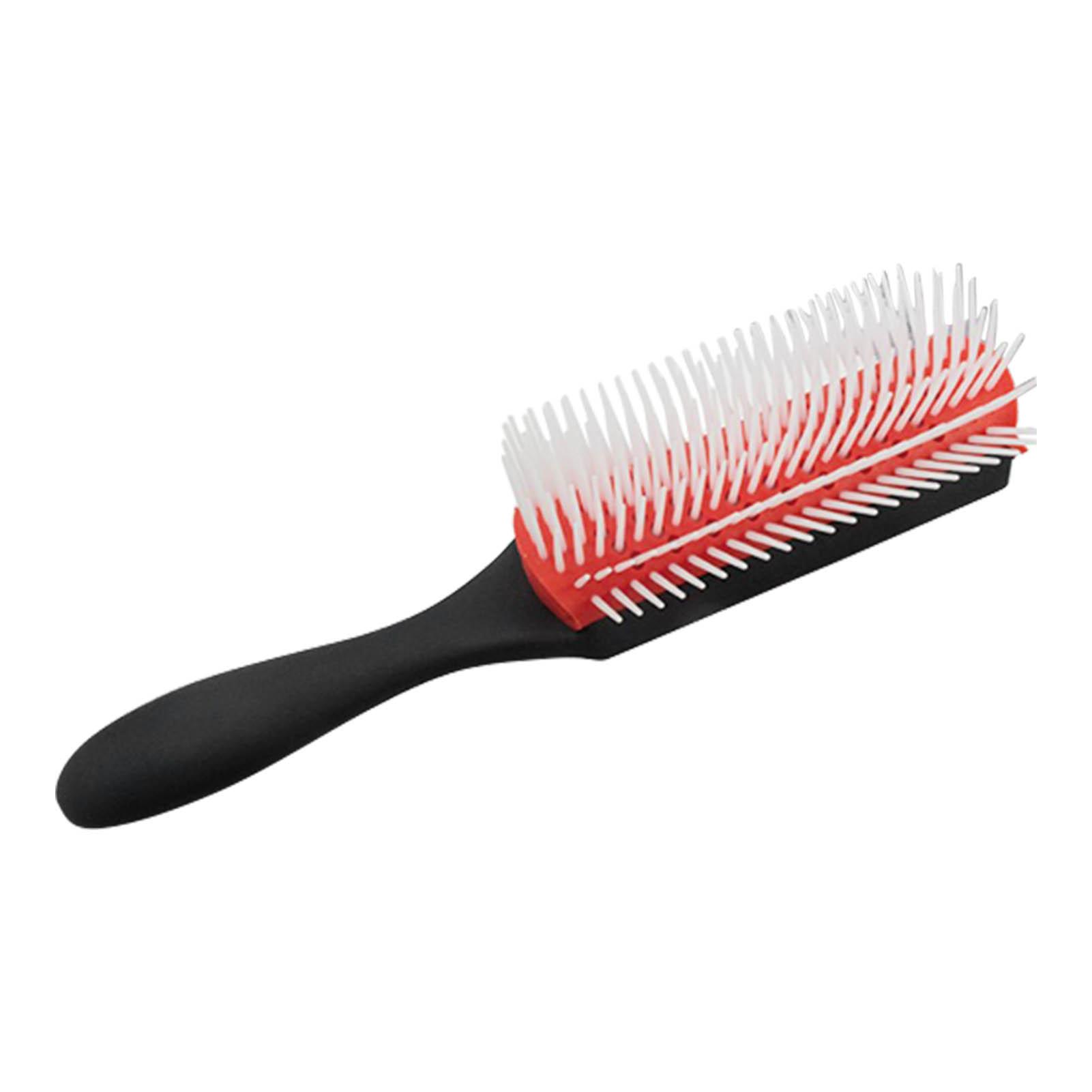 

Static Free Hair Brush 9 Row ABS Frosted Detangling Red Curly Hair Brush for Styling