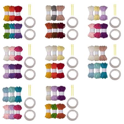 6Rolls Of Multicolored Hollow Braided Cord Rope 5.46Yard Long 7mm Wide Polyester Rope For Art Craft And Home Decoration