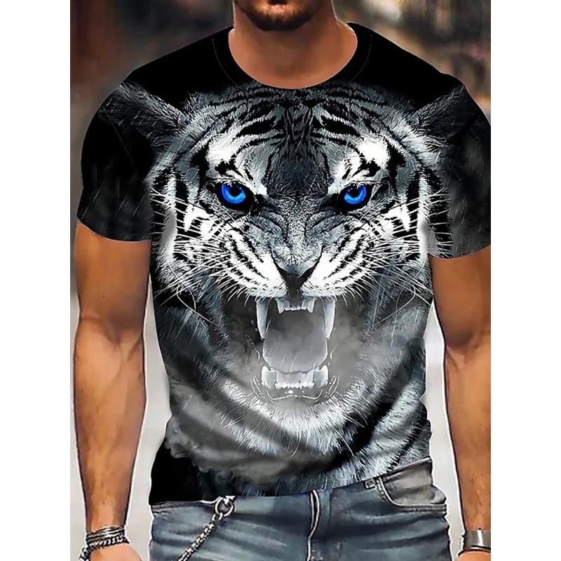 3D Frog Print Men's T-Shirt Summer Street Everyday Casual Fashion Loose Comfortable Short Sleeve Top Creative Animal T-Shirt