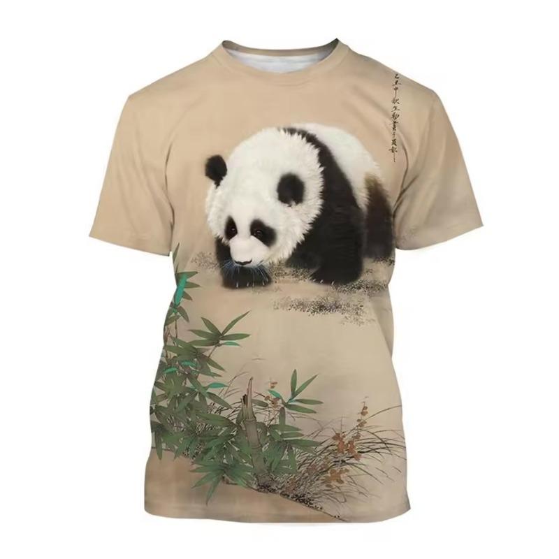 Summer Hot Selling Fashion 3D Printed T-shirt Cute Panda Design Casual Short Sleeved Comfortable Top
