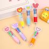 12Pcs Heart Shape Multicolored Pen 4-Color-in-1 Ballpoint Pen for Daily Note Taking Drawing and Classroom Exchange Gift