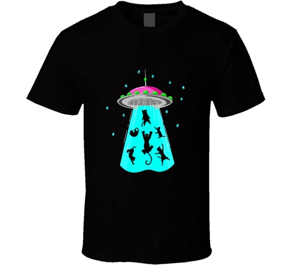 Alien Cat Abduction Funny Cat Rescue Gift T Shirt 2XL