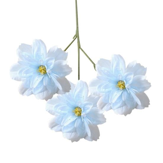 24 Inch Artificial Flower with 3 Heads Full Blooms Faux Silk Flower Branches for Vase Wedding Bouquet Home Party Decor