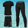 Mens UV Protection Rash Guard Set Long Sleeve Pants Short Swimwear Snorkeling Surfing Diving