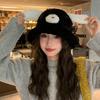 Autumn and Winter Puppy Ears Bucket Hat Female Big Head Circumference Plush Bucket Hat Cute Face Small Warm Hat