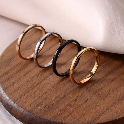 Bague fine unie rose pour petit doigt, unisexe - Très petite taille, parfaite pour les couples, designs assortis pour lui et elle.