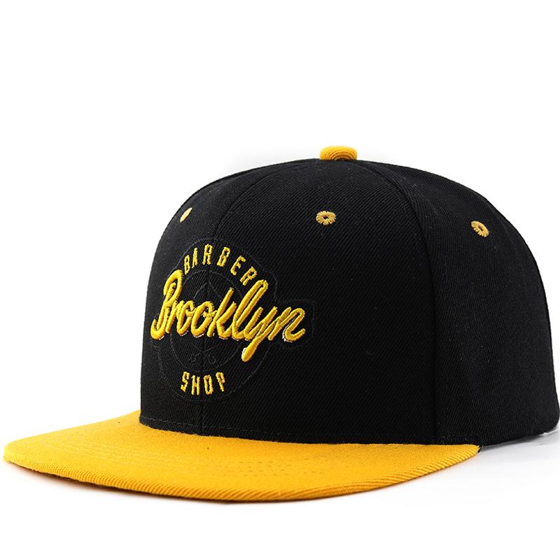 Korean style letter embroidery street dance hip hop hat trendy men's and women's student sun protection flat brim baseball cap