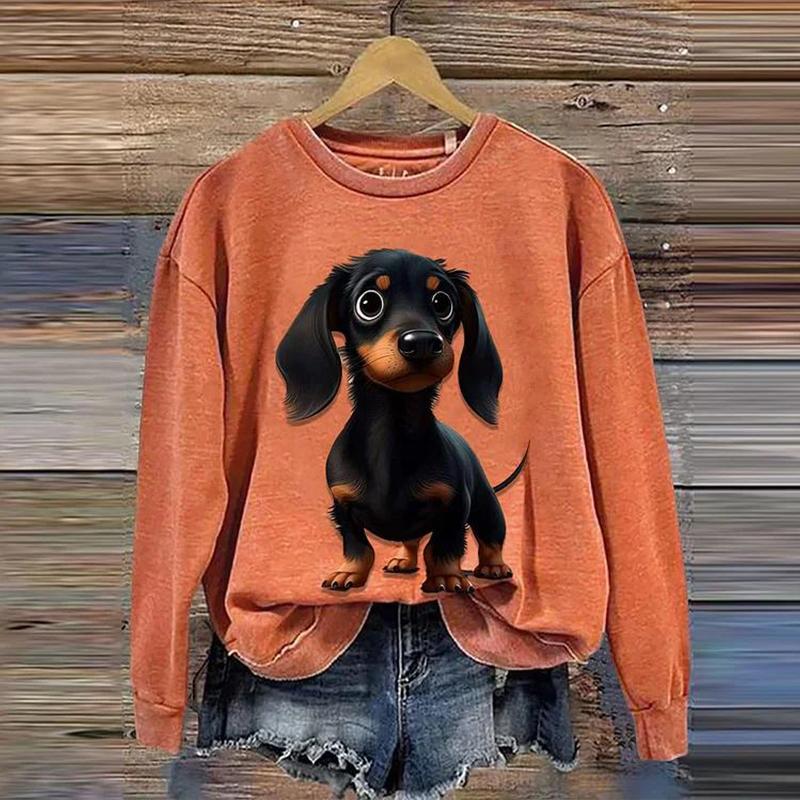 2024 Ny Dam Huvtröja Retro Femmes Söt Katt Konst mönster 3D-tryck Sweatshirts Höst Vinter Långärmad Dam Lös Pullover