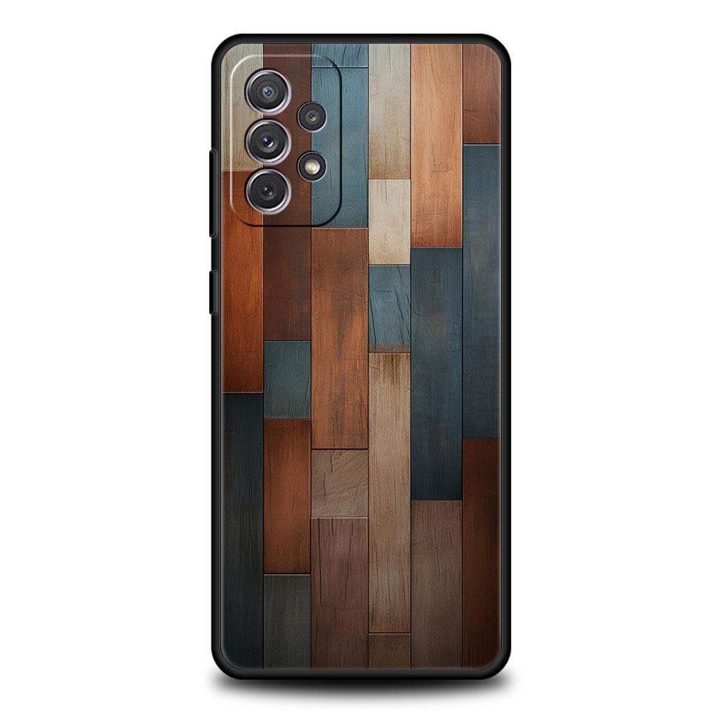 Vintage Wood Grain Pattern Phone Case for Samsung Galaxy A55 A35 A17 A07 A15 A13 A25 A51 A71 A72 A73 A32 A52 A52S A41 Soft TPU