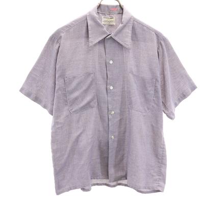 Camisa de manga curta xadrez vintage anos 70 feita nos EUA, passada a ferro permanente, masculina, usada
