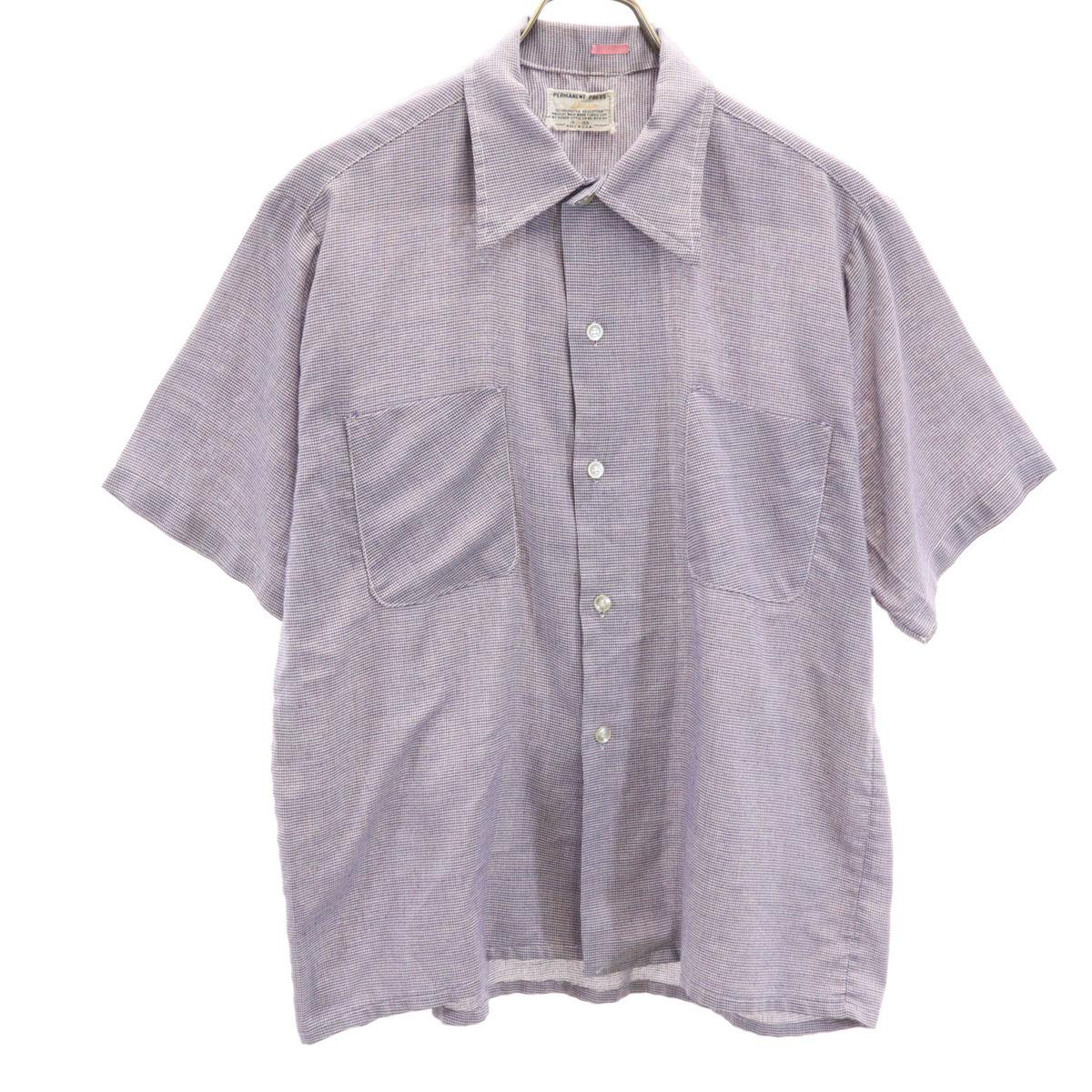 

Рубашка с коротким рукавом в клетку винтаж 70-х годов производства США, не требующая глажки, мужская, б/у