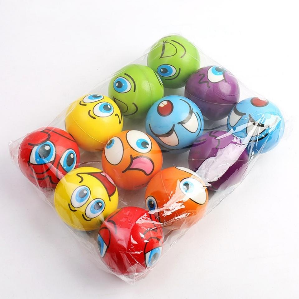 Funny Sponge Pressure Expression Soft Ball Squeeze Funny Expression Children's PU Foam Soothing Toy Wrist Action Toy Ball