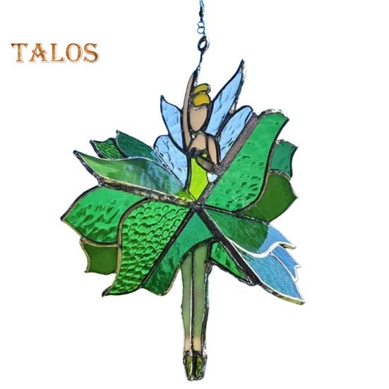 

Ветряная вертушка Танцующая леди окрашенный акриловый ловец солнца кинетическое искусство ветряная вертушка подвесное украшение для окна сад двор зелёный
