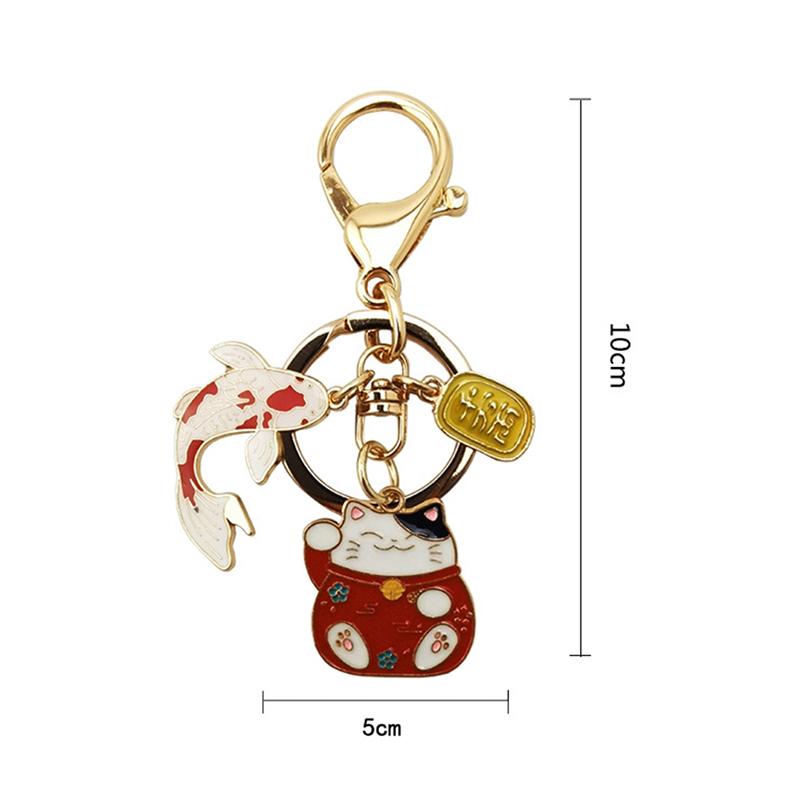 Portachiavi Gatto della Fortuna Pesce Portachiavi Gatto Creativo Zampa di Gatto Portachiavi Metallo Ciondolo Personalità Carina Borsa Auto Ciondolo Accessori Borsa