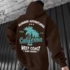 Mens Hooded Sweater California West Coast Print Loose Pullover Hoodie