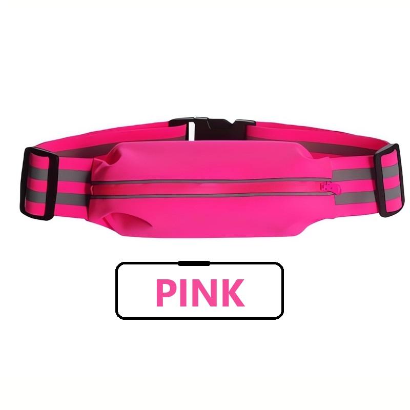 

70-106 см регулируемый светоотражающий пояс поясная сумка высокая видимость модная полоса пакет карман безопасность для ночной ходьбы бег розовый