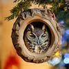 1/4Pcs Animal Christmas Ornaments 2D Flat Acrylic Owl Decorations Forest Animal Hanging