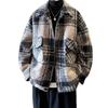 Men's Retro Plaid Wool Coat: Trendy, High-End, Thickened, Warm, Autumn/Winter Casual Jacket
