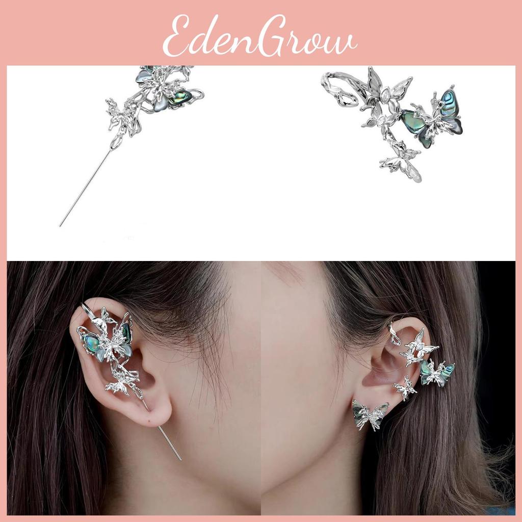 Hollow Unisex Butterfly Earrings Geometric Design Zinc Alloy Looks Trendsetting