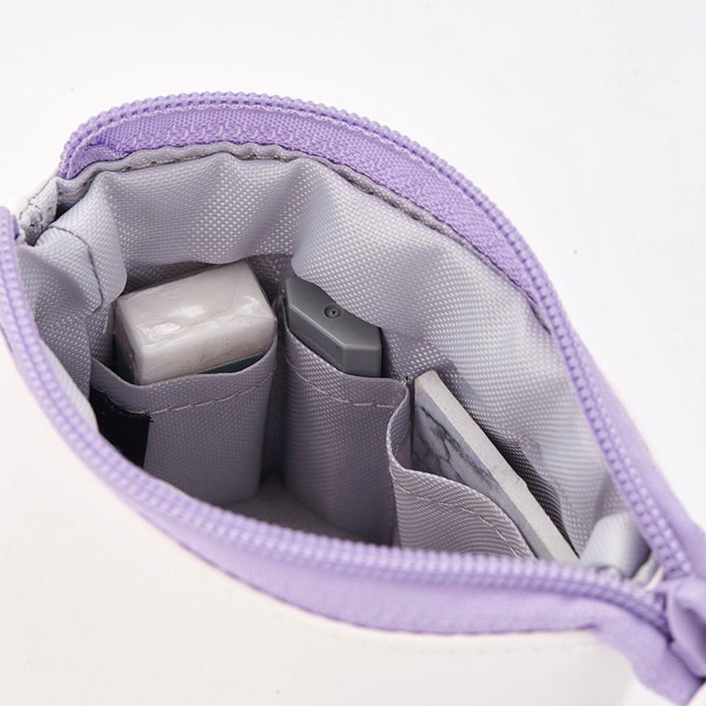 Adjustable Height Telescopic Pencil Pouch PU Corduroy Desktop Organizer Bag Daily Storage фиолетовый