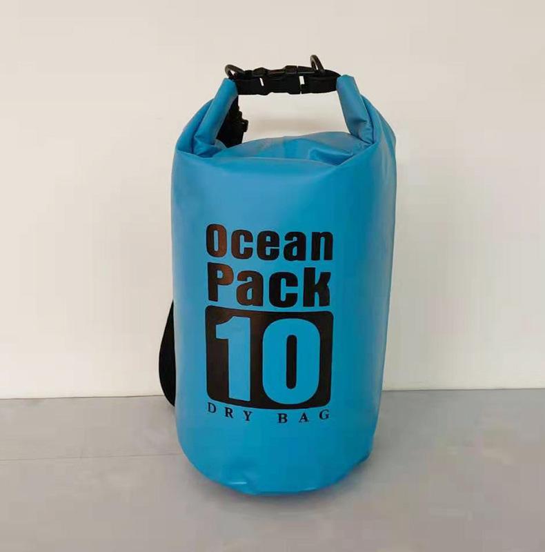 Waterproof Outdoor Sports Dry Bag: Single/Double Shoulder, PVC Thickened Mesh, Lightweight for Beach, Rafting & Swimming.