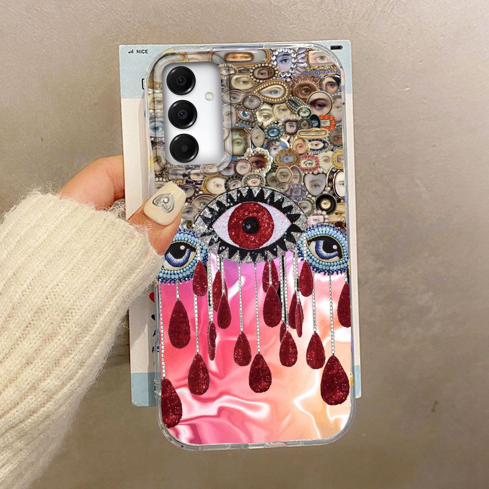 Purple Face Sun Stars Phone Case for Samsung Galaxy A55 A56 A36 A26 A16 A53 A06 A14 A24 A34 A54 A15 A25 A35 A12 Women Girl Cover