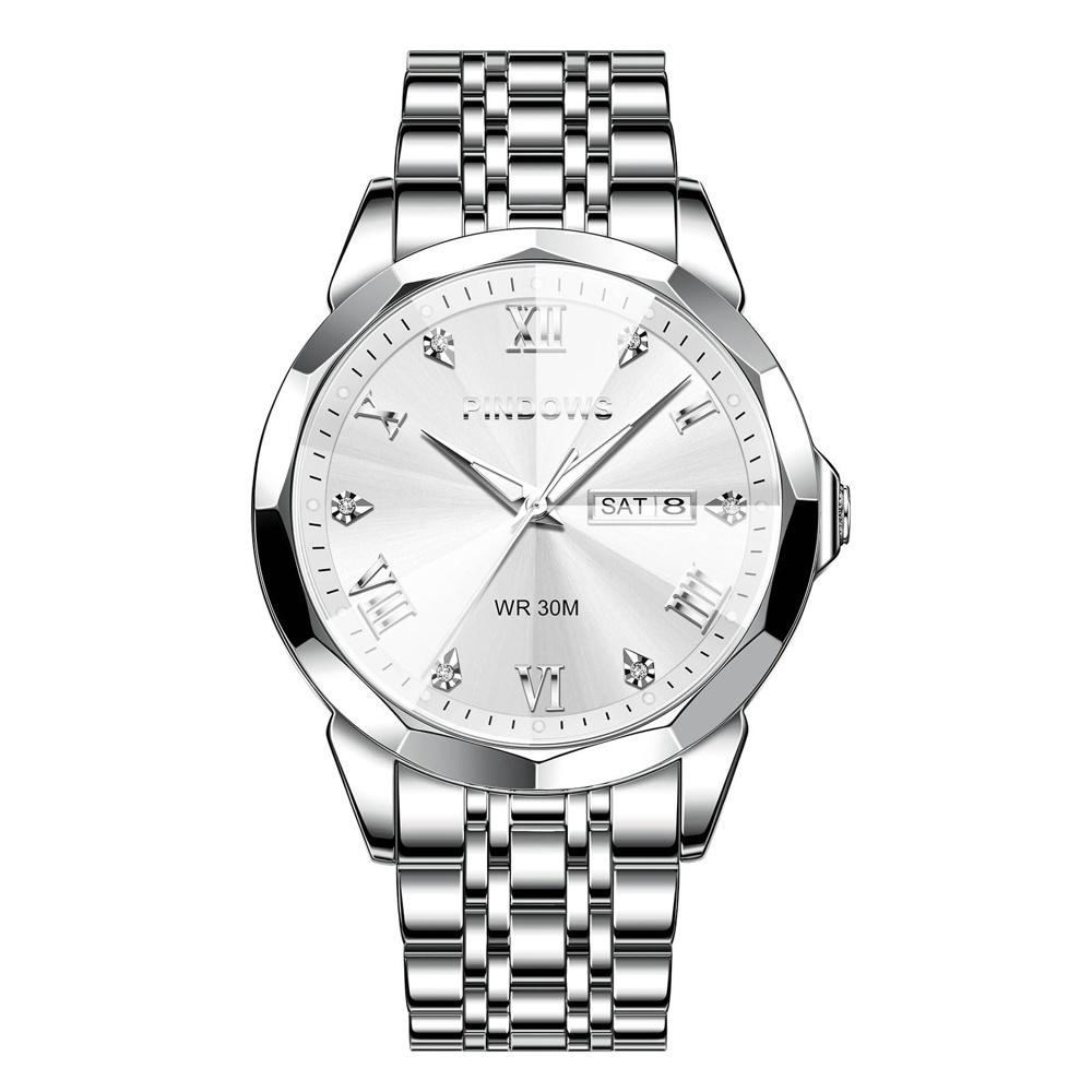 

Men s Luxury Watch, Diamond Decoration, Business Dress Specification, Analog Quartz Type, Waterproof, Luminescent, Date Display, Two-tone PINDOWS