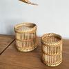 Tabletop Storage Bamboo Woven Pen Container Multi-functional Storage Basket  School