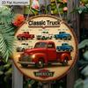 2D Flat 1pc Vintage Classic Truck Aluminum Decoration Plaque, Colorful Classic Truck Pattern Signs, Garage Decor, Workshop Decor and Farmhouse Decor