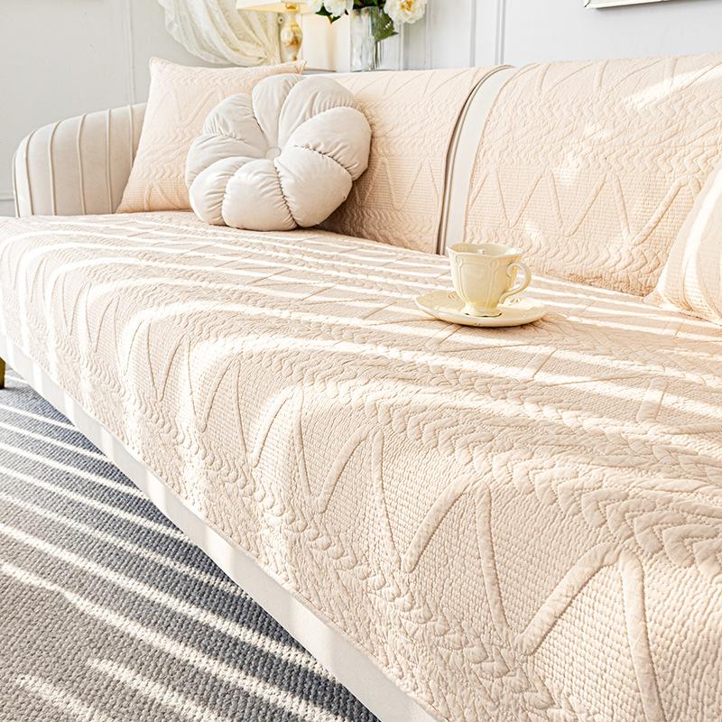Washed Cotton Sofa Cushion Universal In All Seasons  New Seat Cushion Light Luxury High-End Non-Slip Leather Cover Fabric Cover