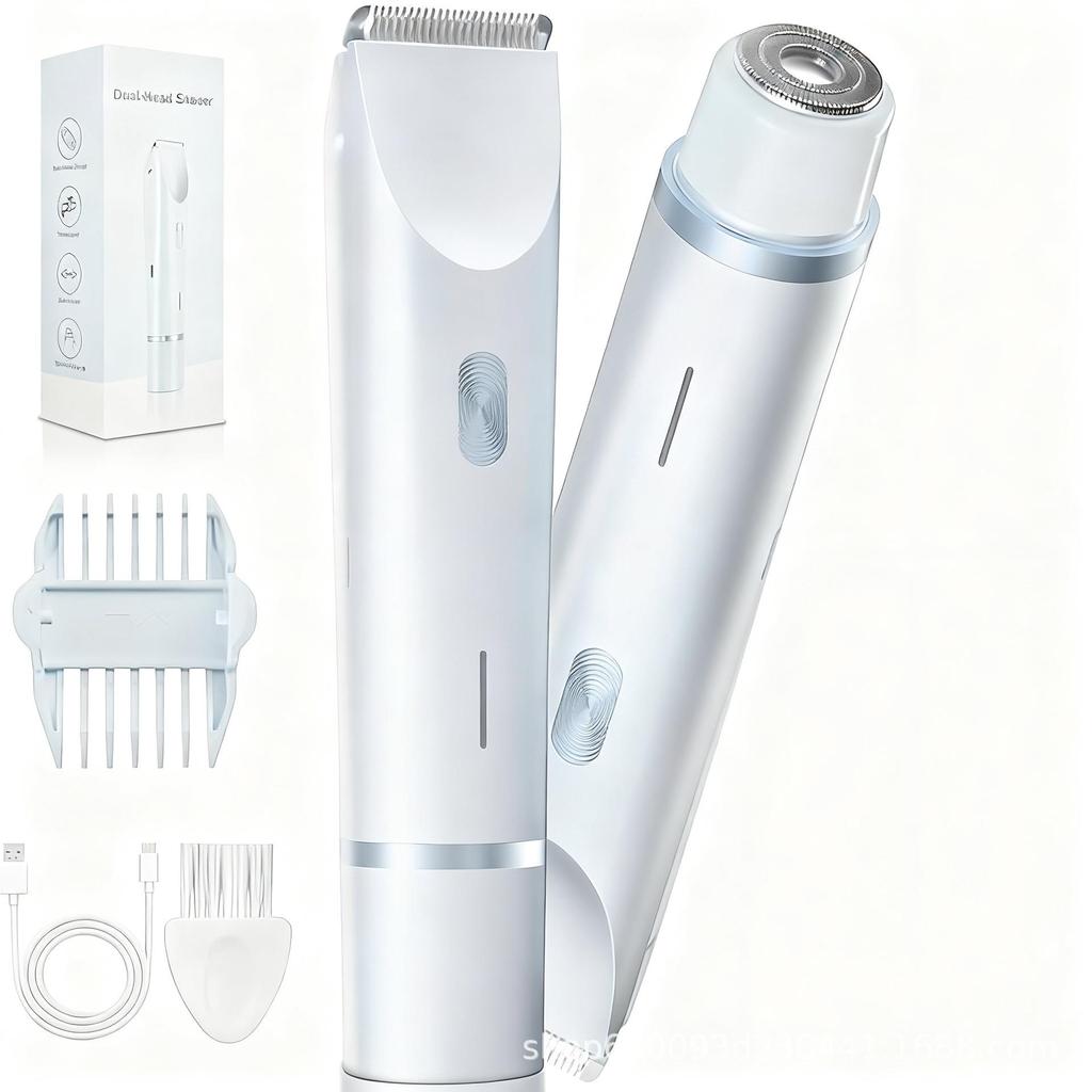 Women's Waterproof Electric Bikini Trimmer & Dual-Head Epilator for Pubic Hair Removal
