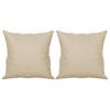 2 Seater Sofa with Cushions Cream 140 cm Microfiber Fabric