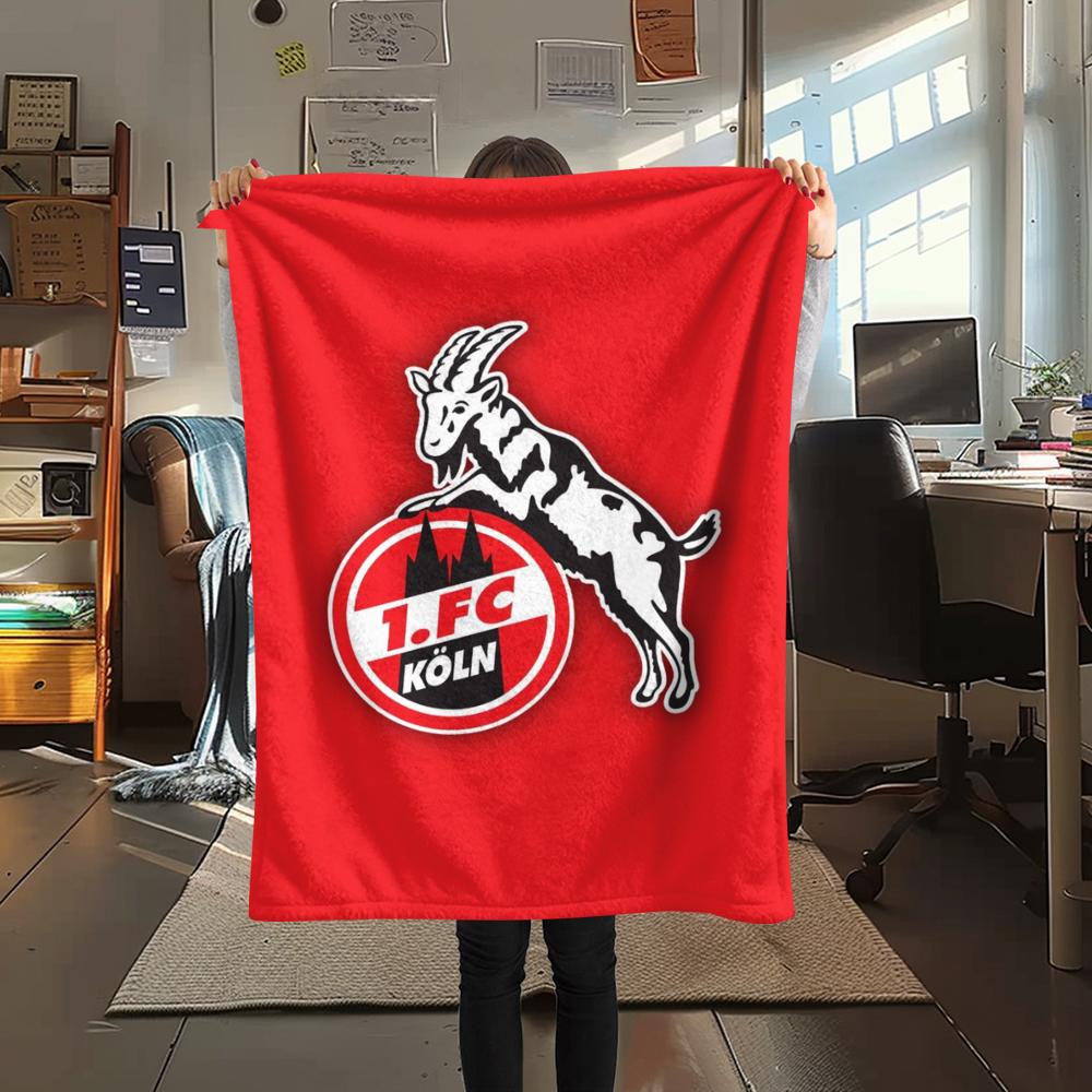 1 stuks FC KÖLN Print Flanellen Deken, Hoge kwaliteit Comfortabel voor Alle Seizoenen, Woondecoratie, Warmte en Comfort, Perfect voor Kerstcadeaus52