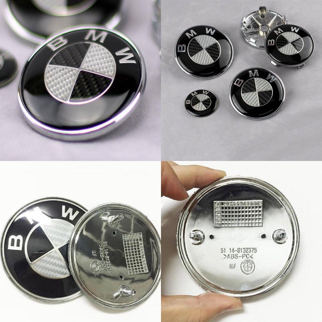 Replacement Carbon Fiber Bmw Emblem Badge 82mm Front Hood Trunk Logo For Most Bmw Models