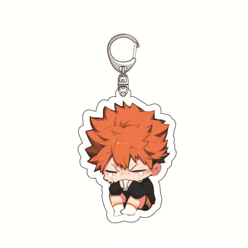 Haikyuu!! Hinata Shoyo Tobio Kageyama Daichi Sawamura Character Acrylic Car Keychain Cartoon Anime Charm Pendant Accessories