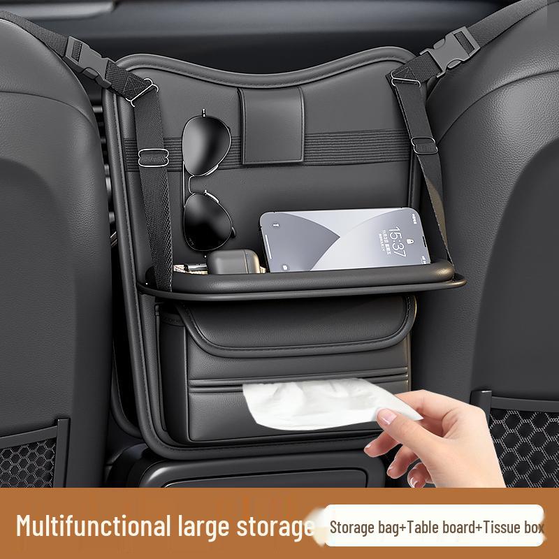 Car Seat Back Organizer with Tray & Tissue Box