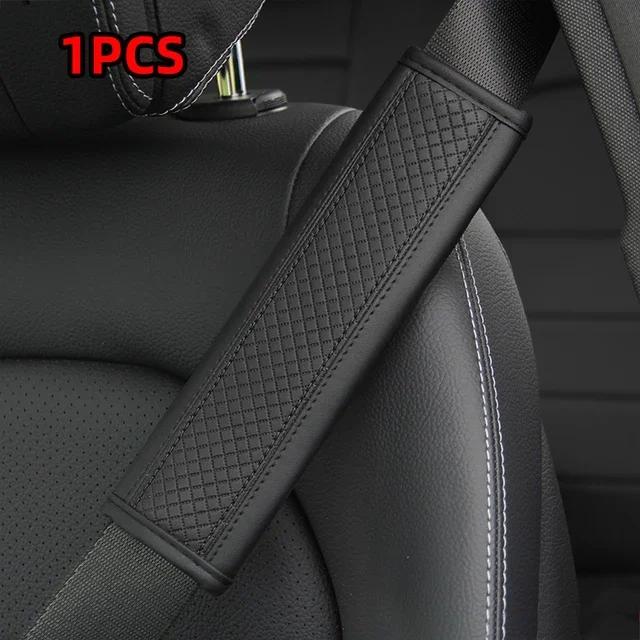 1PC Car Accessories Seat Belt PU Leather Safety Belt Shoulder Cover Breathable Protection Seat Belt Padding Pad Auto Interior
