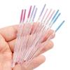Crystal Handle Disposable Eyelash Brushes, Spiral Straight Comb - 50 Pack