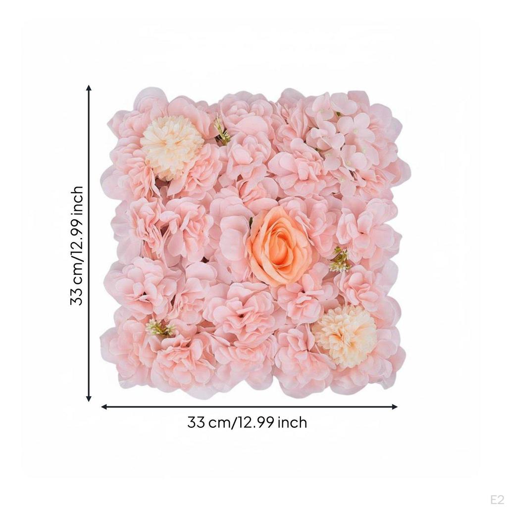 Artificial Rose Wall Panel Realistic Look Floral Backdrop Reusable ThreeDimensional