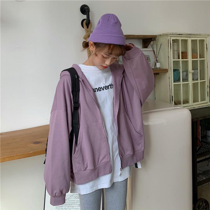 Damen Langarm Kapuzenpullover V-Ausschnitt Lockere Pullover Oberteile Einfarbig Sweatshirts