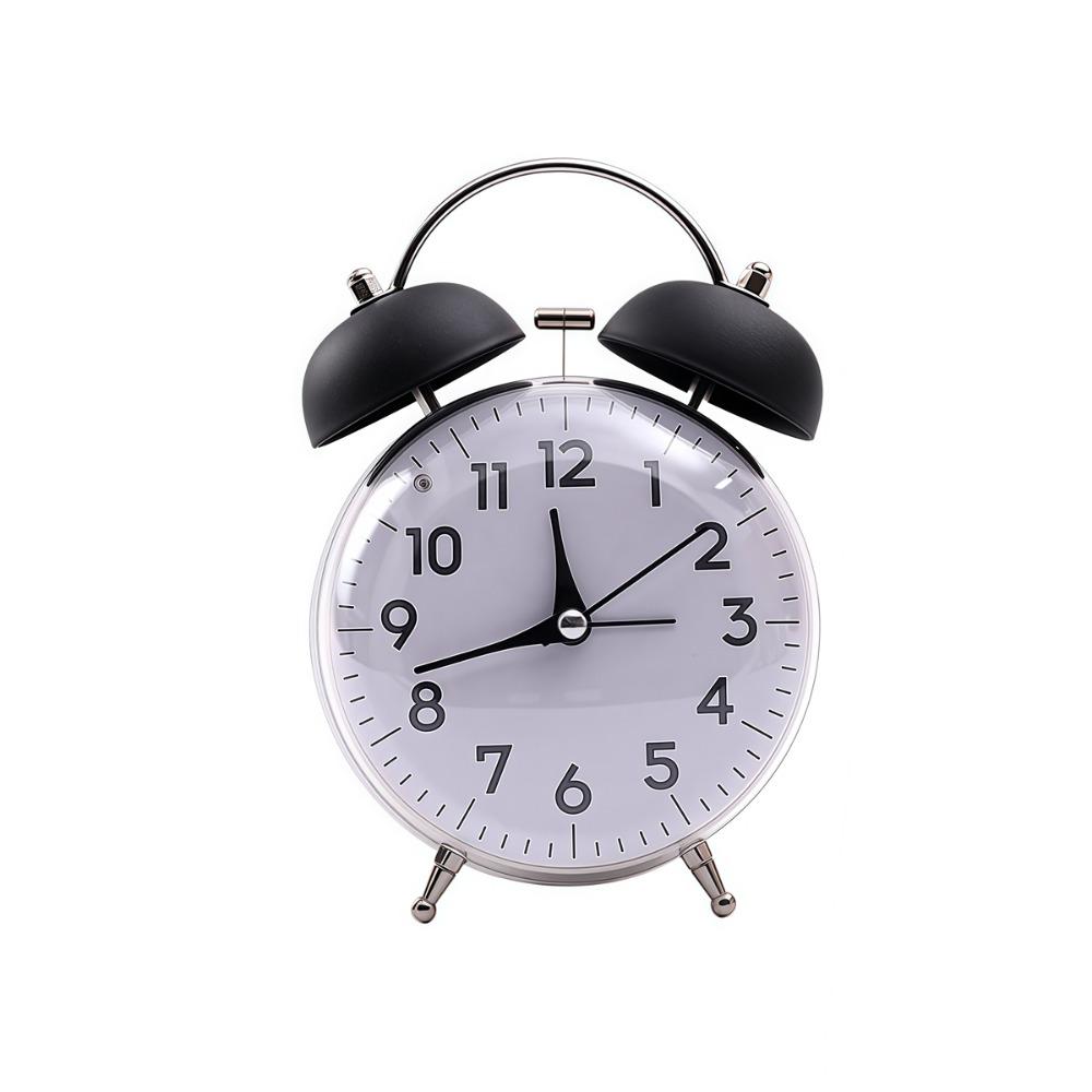 Loud Alarm Twin Bell Clock 4 Inch Size Bedside Wake-up Clock Desk Alarm Clock  Office