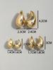 3 Pairs Trendy Acrylic Gold Color Chunky Waterdrop Dupes Drop Earrings for Women Personality Glossy Teardrop Earring Jewelry