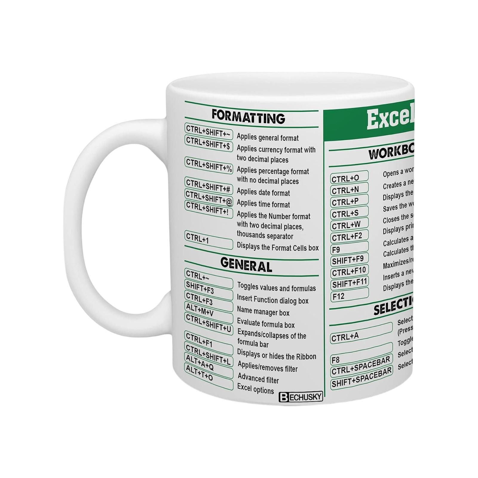 

The Electronic Spreadsheet Ceramic Coffee Mug Is A Practical And Creative Cup One Size