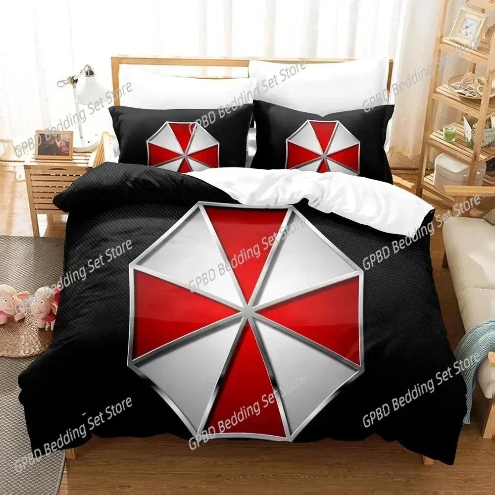 Corporation Red Umbrella Bedding Set 3D Printed Suitable for Bedroom Duvet Cover Set With Pillowcases Kids Home Textile