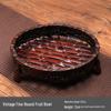 Handmade Retro Round Bamboo Basket: Multi-Purpose Storage, Winnowing Sieve, and Fruit Plate