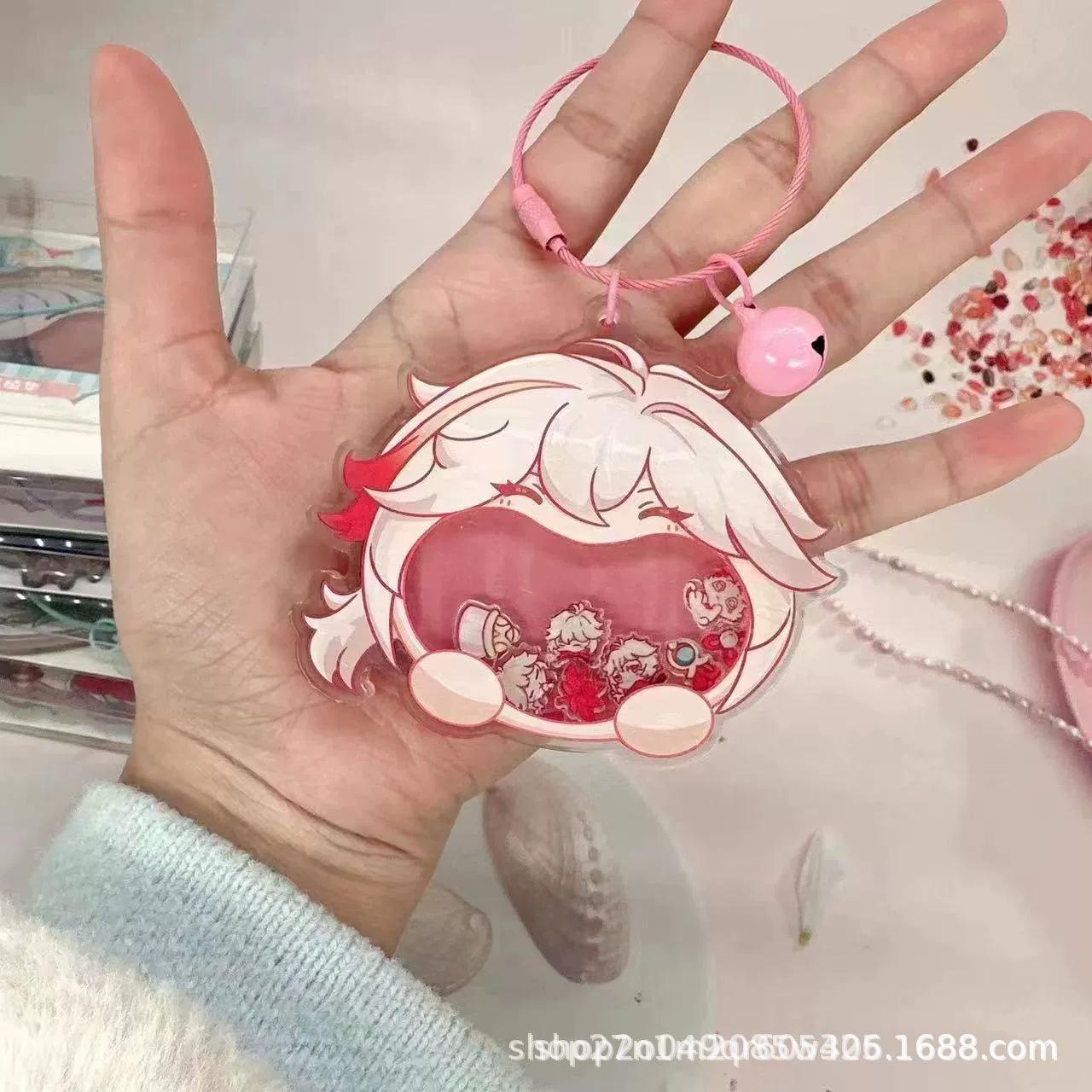 

In-Stock Genshin Impact Chibi Bobble-Head Keychain Acrylic Big Mouth Wobbler Anime Peripheral Backpack Key Ring Gift for Fans
