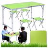 Masă Pliabilă Turistică de Grădină cu 4 Scaune de Camping Set Valiză