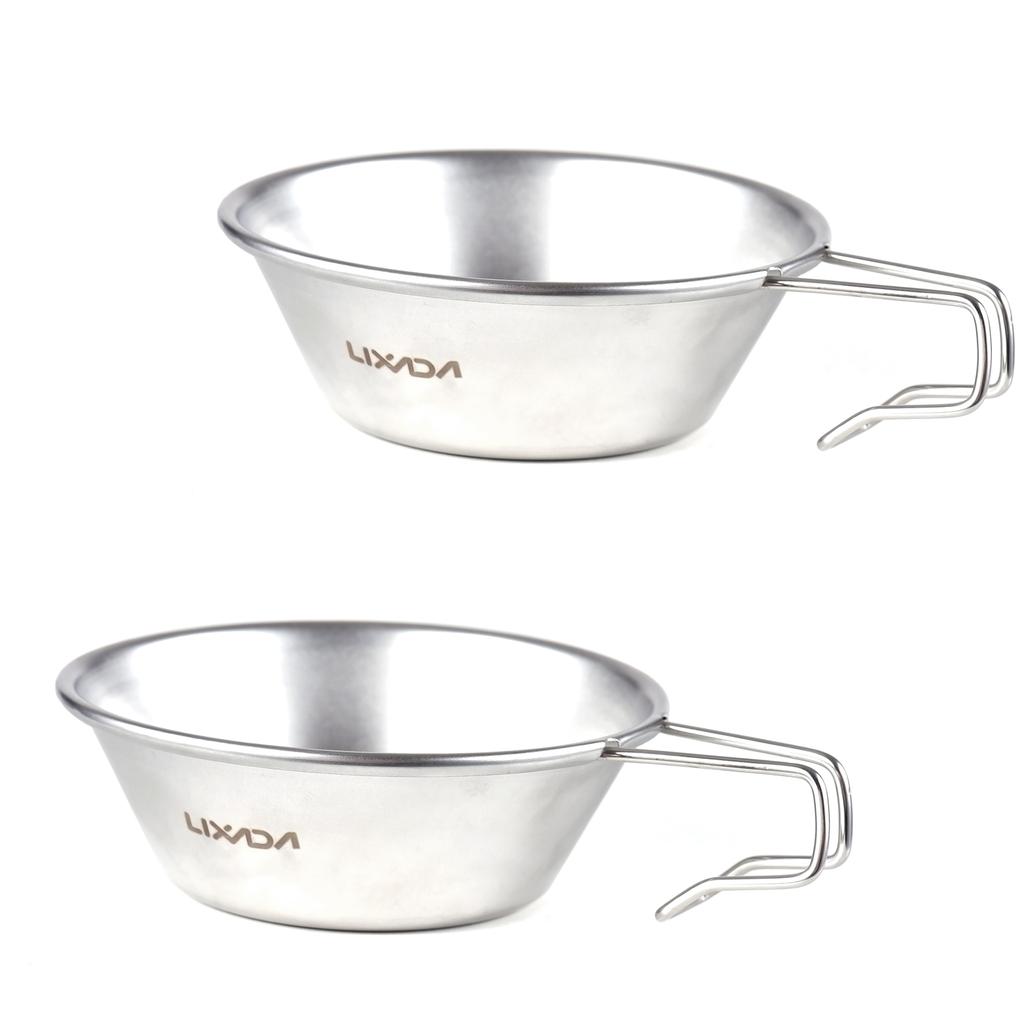 2pcs Stainless Steel Travel Sierra Cup 200ml Measuring Camping Bowl For Backpacking Camping