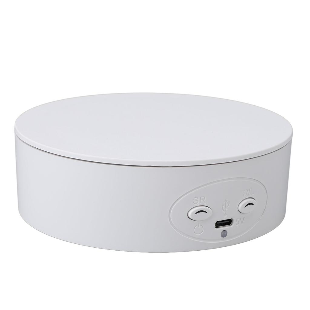 Rotating Display Stand 5 Inch 360 Degree Electric Turntable Display Stand for Jewelry 3D Model Photography Product White